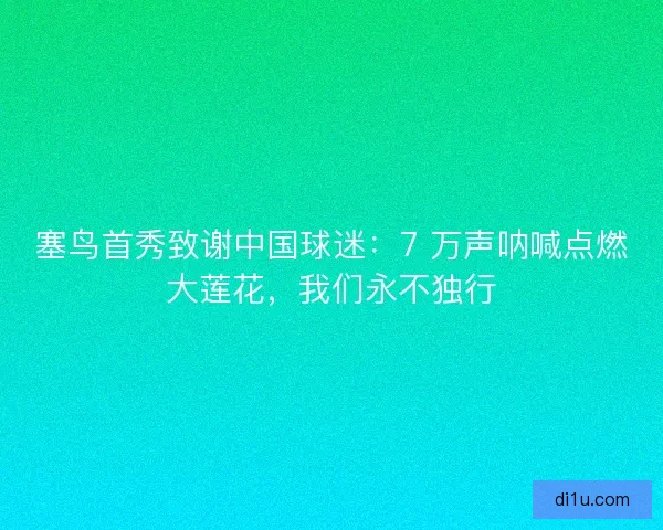 塞鸟首秀致谢中国球迷：7 万声呐喊点燃大莲花，我们永不独行